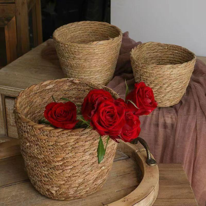 Rattan Plant Basket - Bahçe Terasları için Rattan Sepet Saksı