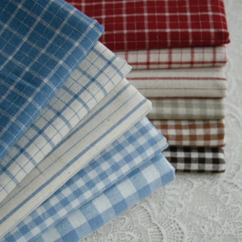 Linen Table Runner - 140x50 cm Vintage Kırmızı Keten Izgara