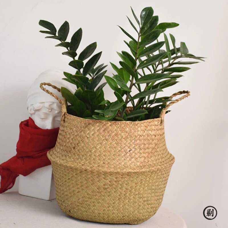 Rattan Plant Basket - Hasır Sepet Oyuncak Düzenleyici Katlanabilir Rattan