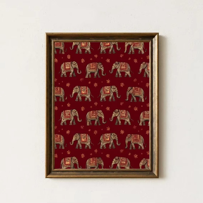 Hint Fil Desenli Baskı, Kırmız - Home Decor Indonesia incelemesi ve fiyatı