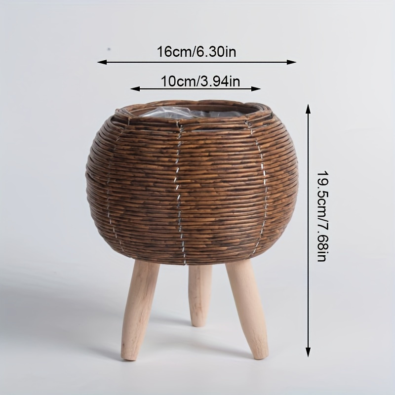 Ahşap bacaklar ile büyüleyici  - Rattan Plant Basket incelemesi ve fiyatı