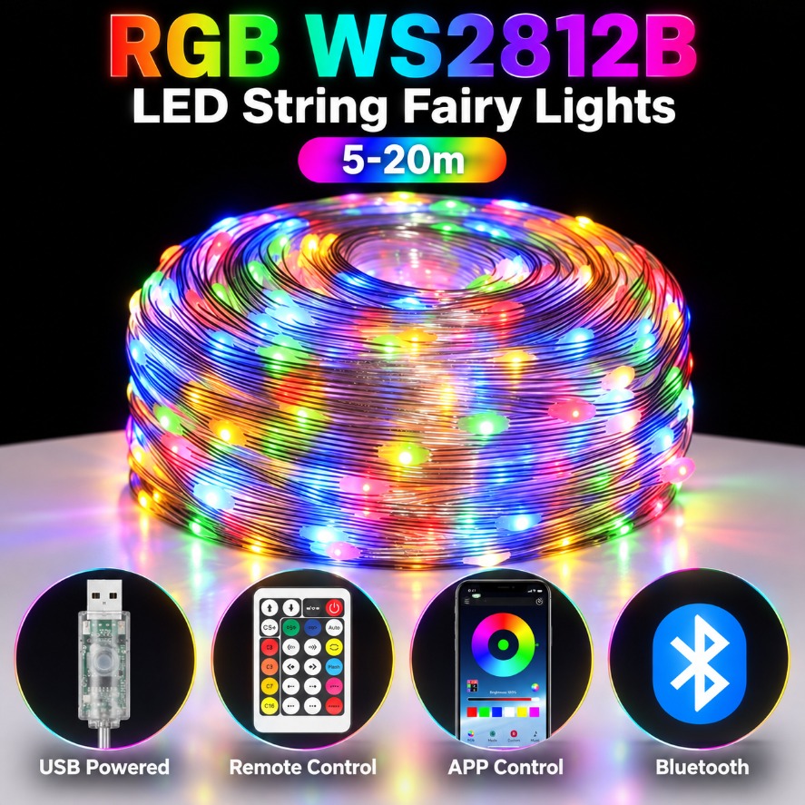 5-20m WS2812B RGB LED Peri Işı - Home Decor Free App incelemesi ve fiyatı